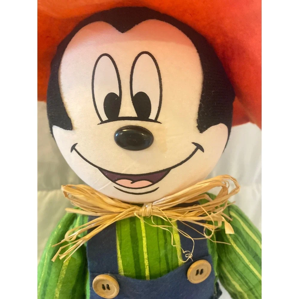 Disney‎ Mickey Mouse Scarecrow Fall Harvest Plush Shelf Sitter Hobby Lobby Decor